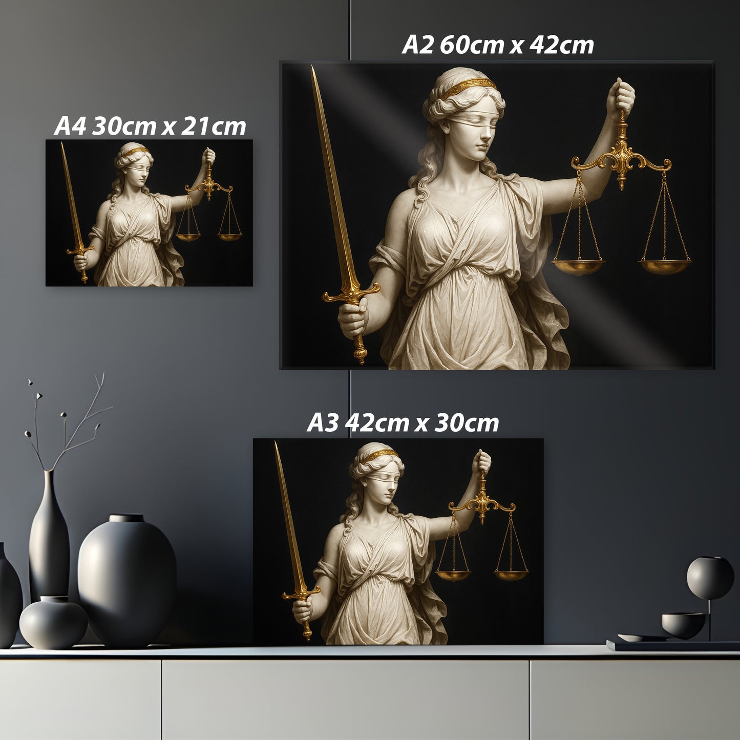 Justitia – Tableau Noir & Or