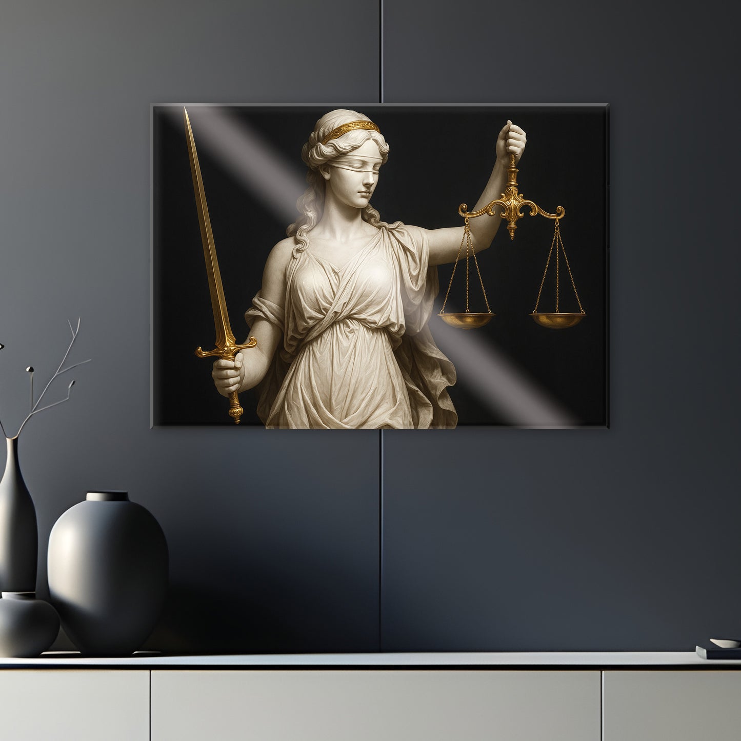 Justitia – Tableau Noir & Or