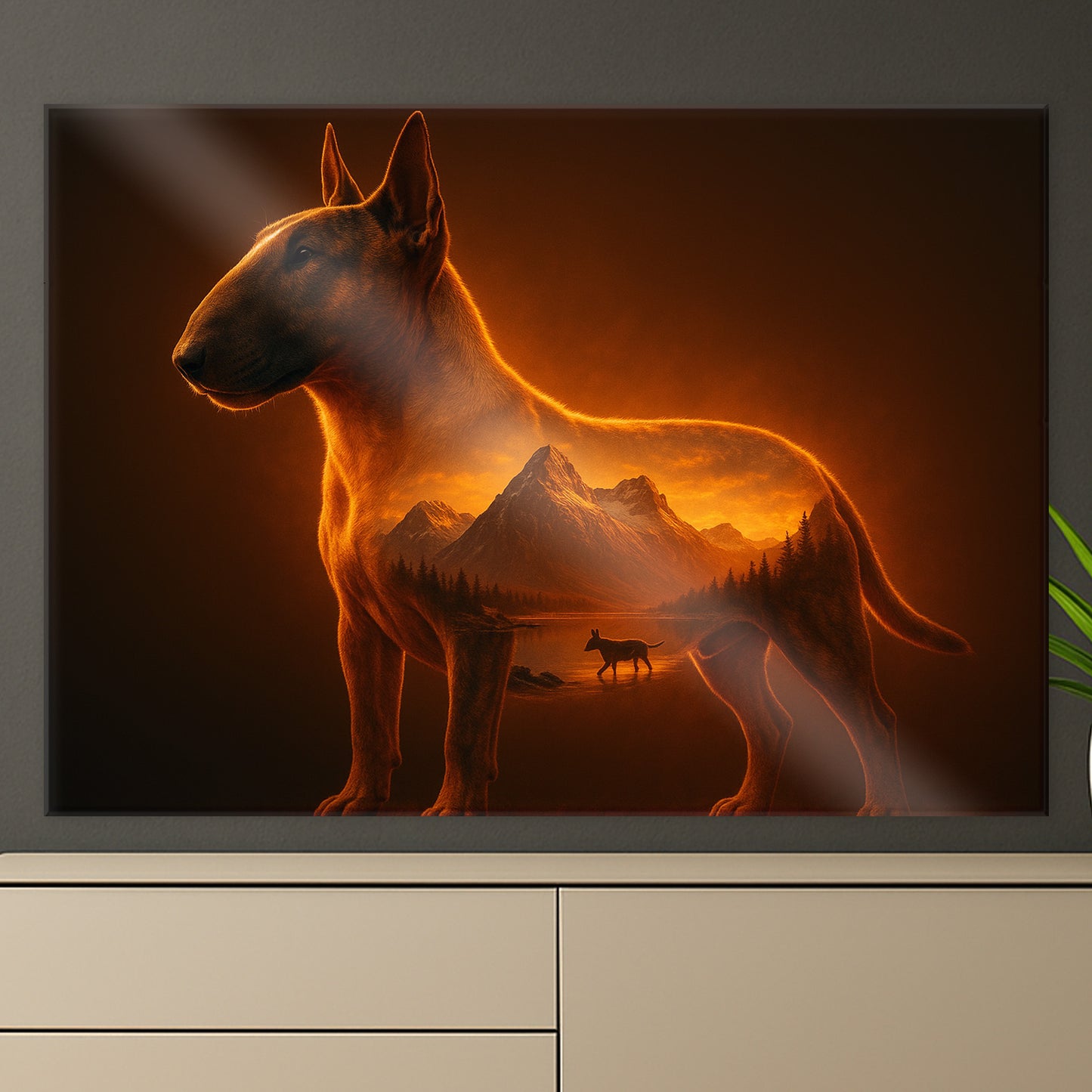 Bull Terrier – Tableau Silhouette Aube