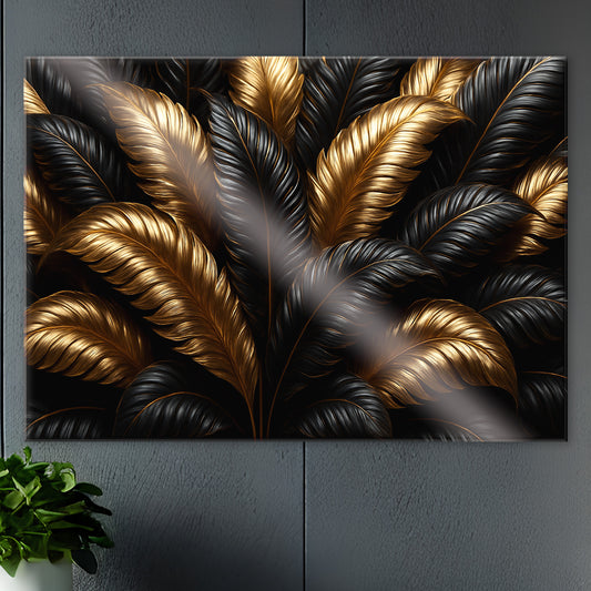 Feuilles d’Ébène – Tableau Noir & Or