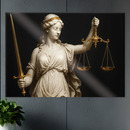 Justitia – Tableau Noir & Or