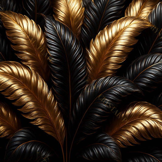 Feuilles d’Ébène – Tableau Noir & Or