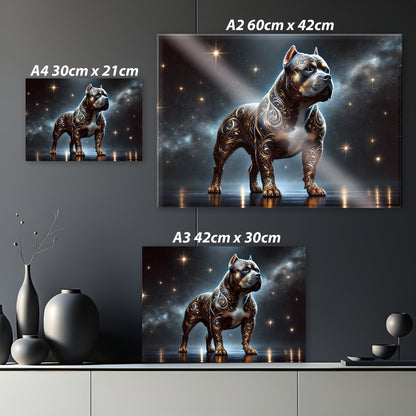American Bully Majestueux – Tableau Noir & Or