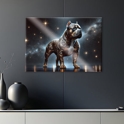 American Bully Majestueux – Tableau Noir & Or