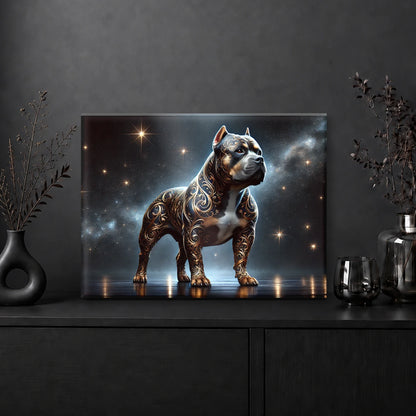 Tableau American Bully Noir & Or