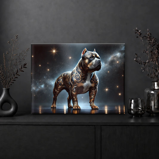 Tableau American Bully Noir & Or