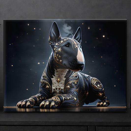 Tableau Bull Terrier Noir & Or