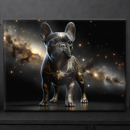 Tableau Bouledogue Français Noir & Or