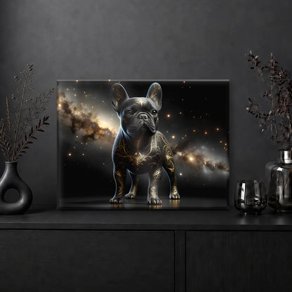 Tableau Bouledogue Français Noir & Or