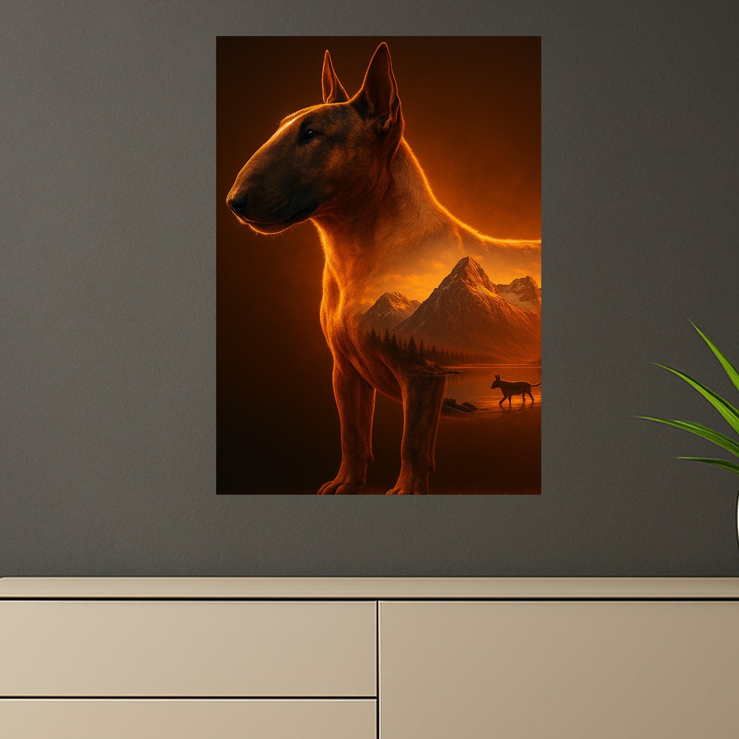 Bull Terrier – Tableau Silhouette Aube