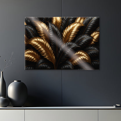 Feuilles d’Ébène – Tableau Noir & Or